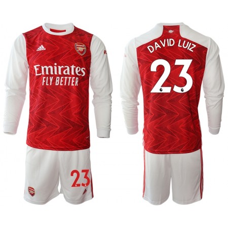 Billiga Fotbollströjor Arsenal David Luiz 23 Barn Hemma tröja 2020/21 Långärmad